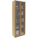 Ver imagem 5 de Kit 2 Armários Escritório 2 Portas de Vidro 4 Prateleiras Cannes 171x59cm T01 Amêndoa - Lyam