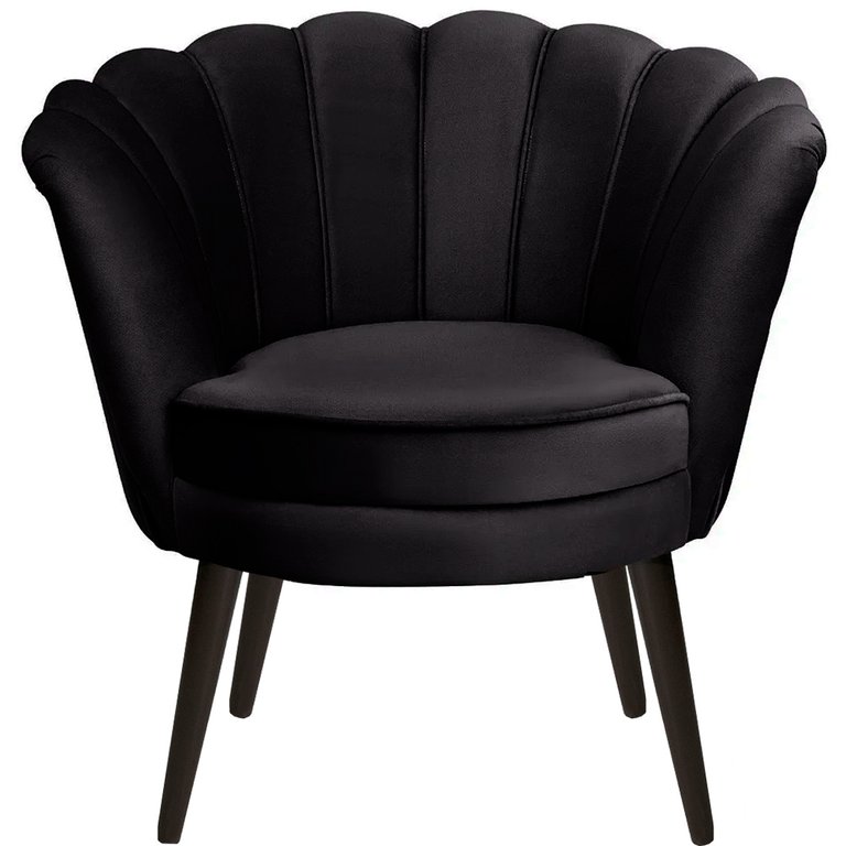 Poltrona Pétalas em Sued Premium Preto
