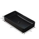 Ver imagem 3 de Cuba de Cerâmica Sobrepor Apoio Banheiro Pia 61x45 Cm Preta