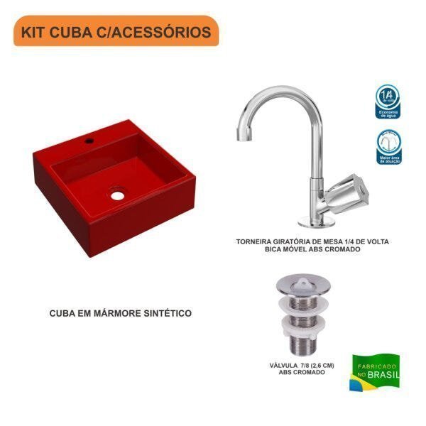 Kit Cuba Q355 Torneira C50 Válvula 1 Polegada ABS Compace - 3