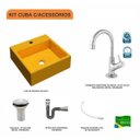 Ver imagem 3 de Kit Cuba Q355 com Torneira 1198 Metal e Válvula 1 Polegada e Sifão Cromado e Flexível Compace