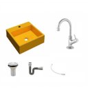 Ver imagem 2 de Kit Cuba Q355 com Torneira 1198 Metal e Válvula 1 Polegada e Sifão Cromado e Flexível Compace