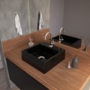 Ver imagem 1 de Kit Cuba Q355 com Torneira 1198 Metal e Válvula 1 Polegada e Sifão Cromado e Flexível Compace