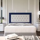 Ver imagem 2 de Cabeceira Queen 1,60m Havana Suede com Corino Branco - Pallazio - Azul