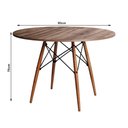 Ver imagem 2 de Mesa Dkr Eiffel Redondo Tampo De Madeira 90Cm Amêndoa Marrom
