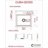 Kit Cuba Q355 com Torneira 1198 Metal e Válvula Click 1 Polegada B e Sifão Pvc e Flexível Compace - 8