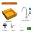 Ver imagem 3 de Kit Cuba Q355 com Torneira 1198 Metal e Válvula Click 1 Polegada B e Sifão Pvc e Flexível Compace