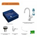 Ver imagem 3 de Kit Cuba Q355 com Torneira 1198 Metal e Válvula Click 1 Polegada B e Sifão Pvc e Flexível Compace
