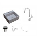 Ver imagem 2 de Kit Cuba Q355 com Torneira 1198 Metal e Válvula Click 1 Polegada B e Sifão Pvc e Flexível Compace