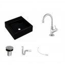 Ver imagem 2 de Kit Cuba Q355 com Torneira 1198 Metal e Válvula Click 1 Polegada B e Sifão Pvc e Flexível Compace