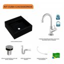 Ver imagem 3 de Kit Cuba Q355 com Torneira 1198 Metal e Válvula Click 1 Polegada B e Sifão Pvc e Flexível Compace
