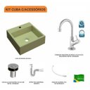 Ver imagem 3 de Kit Cuba Q355 com Torneira 1198 Metal e Válvula Click 1 Polegada B e Sifão Pvc e Flexível Compace