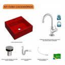 Ver imagem 3 de Kit Cuba Q355 com Torneira 1198 Metal e Válvula Click 1 Polegada B e Sifão Pvc e Flexível Compace