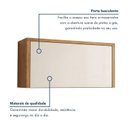 Ver mais imagens de Armário Aéreo de Geladeira 1 Porta MDF 80cm Nobre Marrom/Cinamomo/Off White
