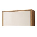 Ver imagem 2 de Armário Aéreo de Geladeira 1 Porta MDF 80cm Nobre Marrom/Cinamomo/Off White