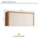 Ver imagem 3 de Armário Aéreo de Geladeira 1 Porta MDF 80cm Nobre Marrom/Cinamomo/Off White