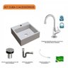 Kit Cuba Q355 com Torneira 1198 Metal e Válvula Click 1"b e Sifão Cromado e Flexível Compace - 3