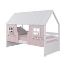 Ver imagem 2 de Cama Casinha Encantada Madeira Maciça Rosa/ Branco Megamobilia