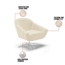 Ver imagem 7 de Kit 02 Poltronas Giratória Giovana Linho Base Cromada - D’Rossi - A19 Grosso Bege