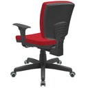 Ver imagem 7 de Kit 03 Cadeiras de Escritório Executiva Giratória Preto Baixa Flexi P03 Poliéster Vermelho - Lyam Ly