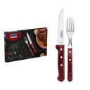 Ver imagem 6 de Jogo de Talheres Jumbo Tramontina Churrasco com Laminas em Aço Inox Vermelho 12 Peças