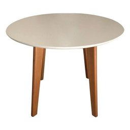 Mesa Veneza Redonda Laqueado 80cm - Off White - Madeira - 2