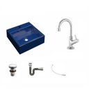Ver imagem 2 de Kit Cuba Q355 Torneira 1198 Metal Válvula Click 1 Polegada G Sifão Cromado Flexível Compace