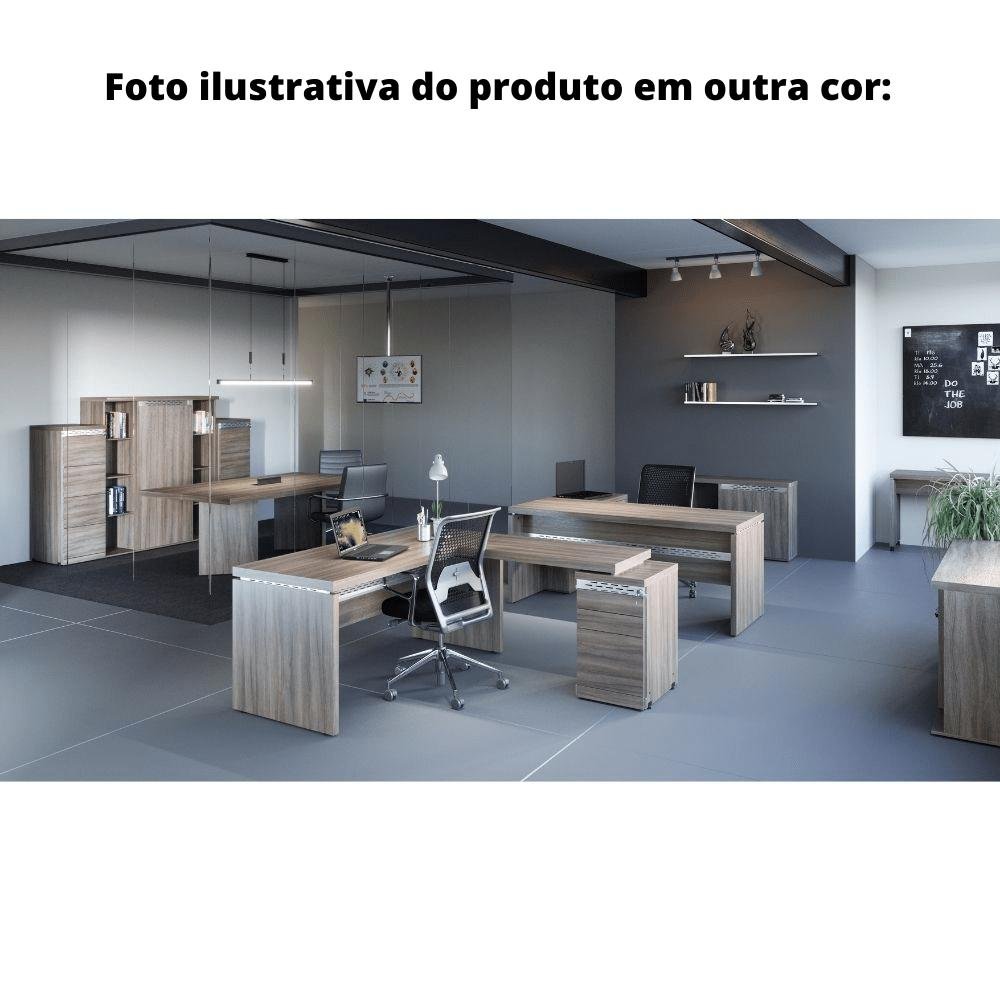 Mesa de Escritório Complemento 106x50cm Pé Gaveteiro 4 Gavetas Pe50 em Mdp Cor Noce Naturalle - 2