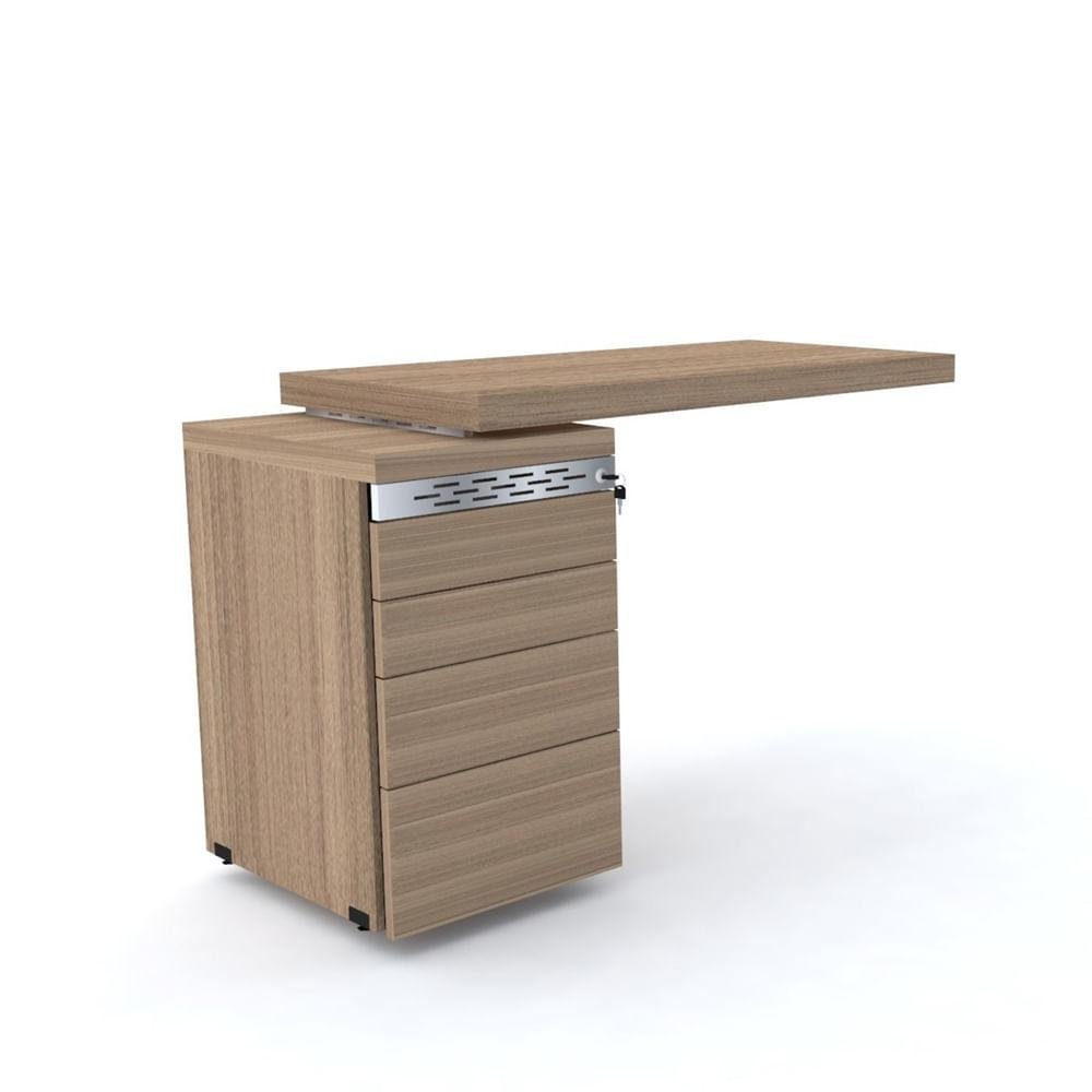 Mesa de Escritório Complemento 106x50cm Pé Gaveteiro 4 Gavetas Pe50 em Mdp Cor Noce Naturalle - 1