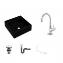 Ver imagem 2 de Kit Cuba Q355 Torneira 1198 Metal Válvula Click 1 Polegada G Sifão Cromado Flexível Compace