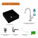Ver imagem 3 de Kit Cuba Q355 Torneira 1198 Metal Válvula Click 1 Polegada G Sifão Cromado Flexível Compace