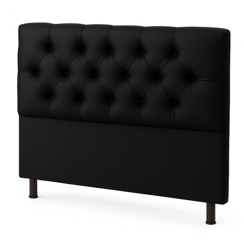 Cabeceira Queen Sintético Preto - 160x110 Cm