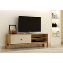 Ver imagem 2 de Rack Bancada Ouro Preto 60" 164,5cm MDP-MDF com Nicho Cinamomo Off White Valdemóveis