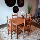 Ver imagem 5 de Conjunto Sala de Jantar Mesa 100x80 Cm 4 Cadeiras Madeira Marin Brasil