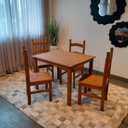 Ver imagem 2 de Conjunto Sala de Jantar Mesa 100x80 Cm 4 Cadeiras Madeira Marin Brasil
