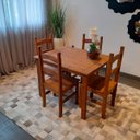 Ver imagem 4 de Conjunto Sala de Jantar Mesa 100x80 Cm 4 Cadeiras Madeira Marin Brasil