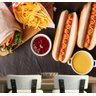 Papel De Parede Fritas Hambúrguer Cachorro Quente Gg863 - 1