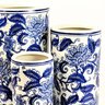 Vaso Porta Guarda Chuva Decorativo Azul e Branco 45/40/34cm - 7
