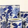 Vaso Porta Guarda Chuva Decorativo Azul e Branco 45/40/34cm - 6
