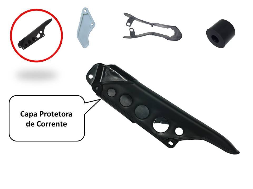 Kit Protetor Guia Capa Corrente Transmissão Bros 125 150 160 - 5