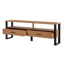 Ver imagem 1 de Rack Para TV Até 60 Pol. Estilo Industrial 2 Gavetas F42 Freijó/Preto Fosco - Pradel