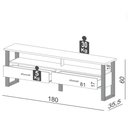 Ver imagem 4 de Rack Para TV Até 60 Pol. Estilo Industrial 2 Gavetas F42 Freijó/Preto Fosco - Pradel