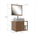 Ver imagem 3 de Conjunto Gabinete para Banheiro com Espelheira e Cuba Nassau Marrom/Noce