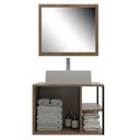 Ver imagem 4 de Conjunto Gabinete para Banheiro com Espelheira e Cuba Nassau Marrom/Noce