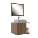 Ver imagem 2 de Conjunto Gabinete para Banheiro com Espelheira e Cuba Nassau Marrom/Noce