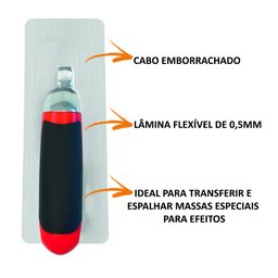 Desempenadeira Trapezio Aço Inox P/ Efeito Cimento Queimado Atlas - 3