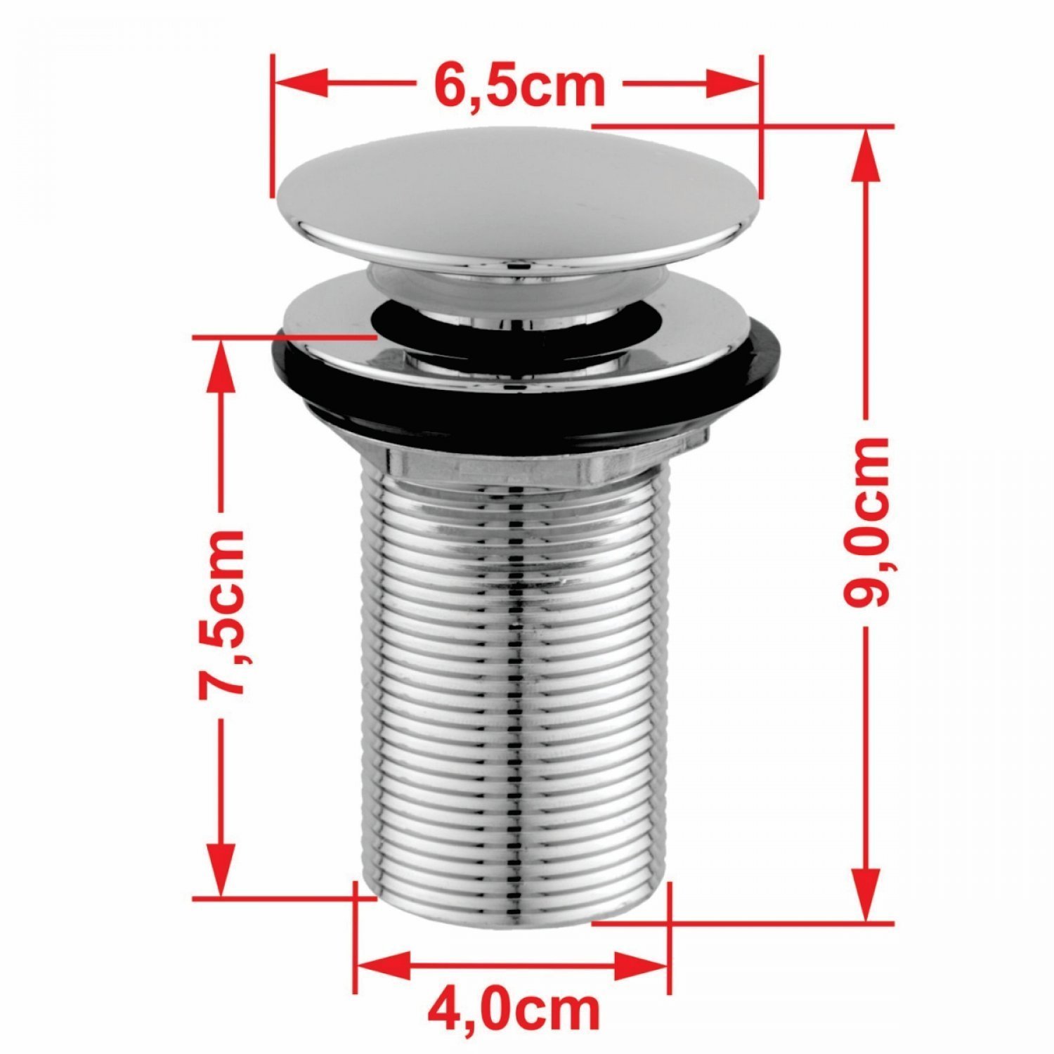 Kit Cuba Q355 Torneira 1198 Metal Válvula Click 1 1/2 Polegada Sifão Cromado Flexível Compace - 10