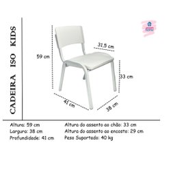 Kit 6 Cadeiras Iso Infantil Escolar e Creche - 6