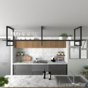 Ver imagem 2 de Prateleira Industrial Suspensa para Cozinha - MDF e Nicho Decorativo