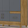 Guarda Roupa Casal 6 Portas 9120 Freijo Cinza Moval - 7